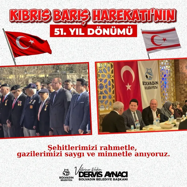 BOLVADİN'DE KIBRIS BARIŞ HAREKÂTI'NIN 51. YILI ANILDI