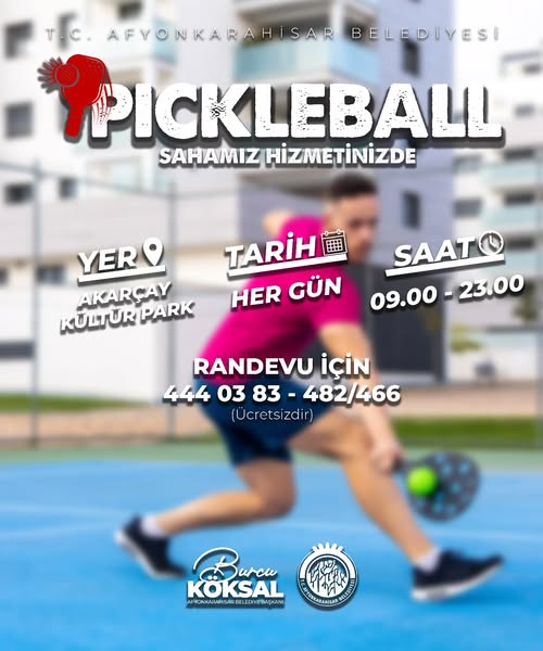 Afyonkarahisar'da Ücretsiz Pickleball Sahası Açıldı