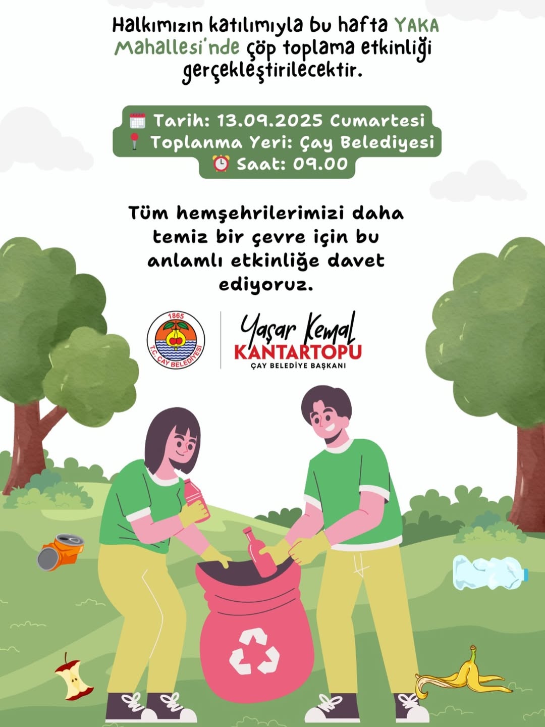 Afyonkarahisar Çay Belediyesi'nden Temizlik Kampanyası