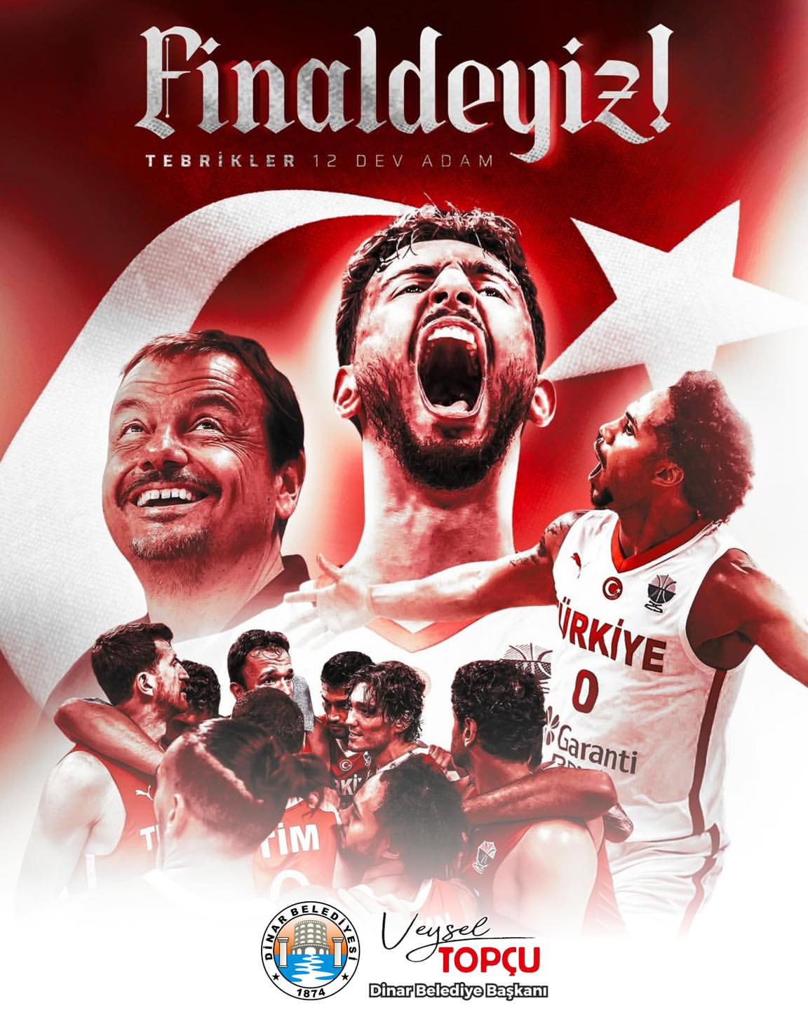 Milli Basketbol Takımımız Finale Yükseldi: Dinar Belediyesi'nden Kutlama Mesajı