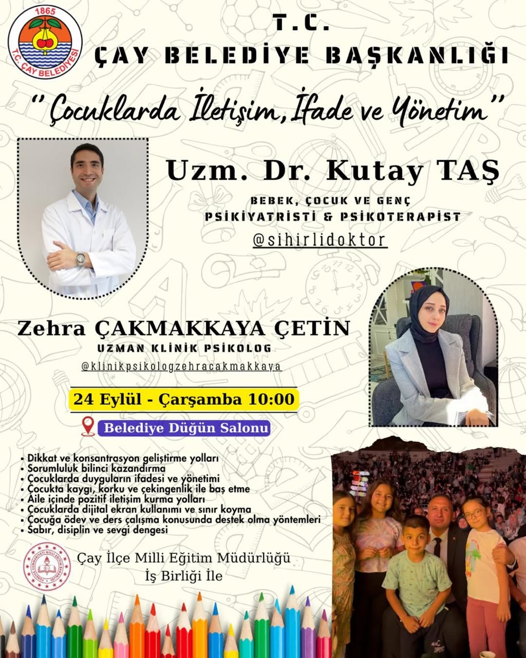 Çay Belediyesi'nden Ailelere Özel Çocuk Gelişimi Semineri