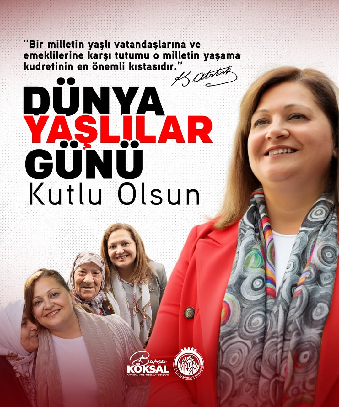 Afyonkarahisar Belediyesi'nden Dünya Yaşlılar Günü Mesajı