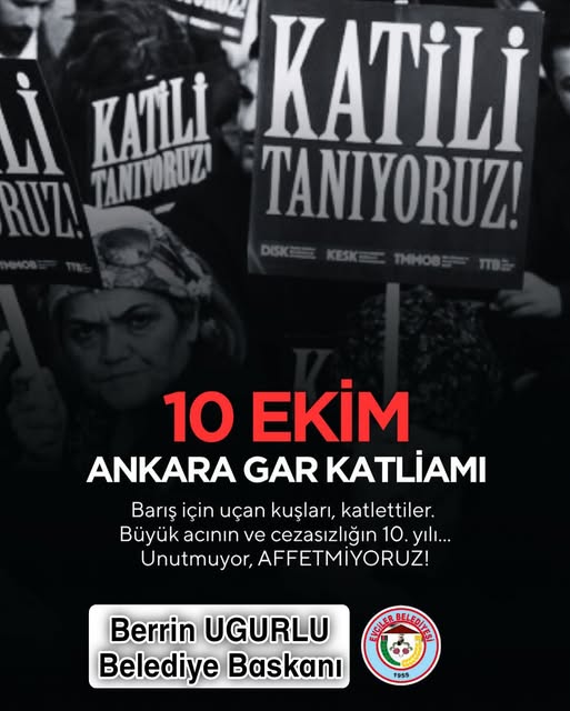 Evciler Belediyesi'nden 10 Ekim Ankara Gar Katliamı'nın 10. Yılında Anma Mesajı