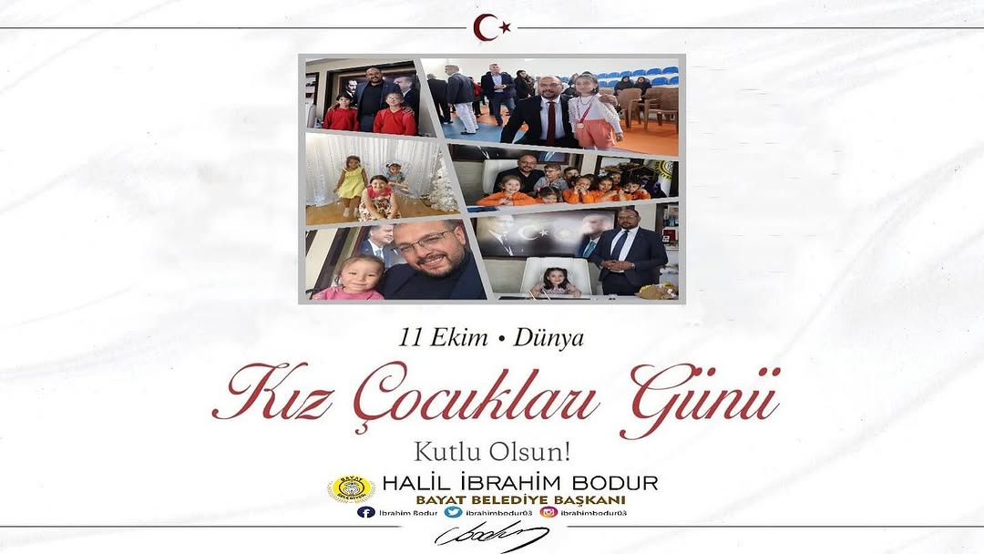 Bayat Belediyesi'nden Dünya Kız Çocukları Günü'nde Anlamlı Mesaj