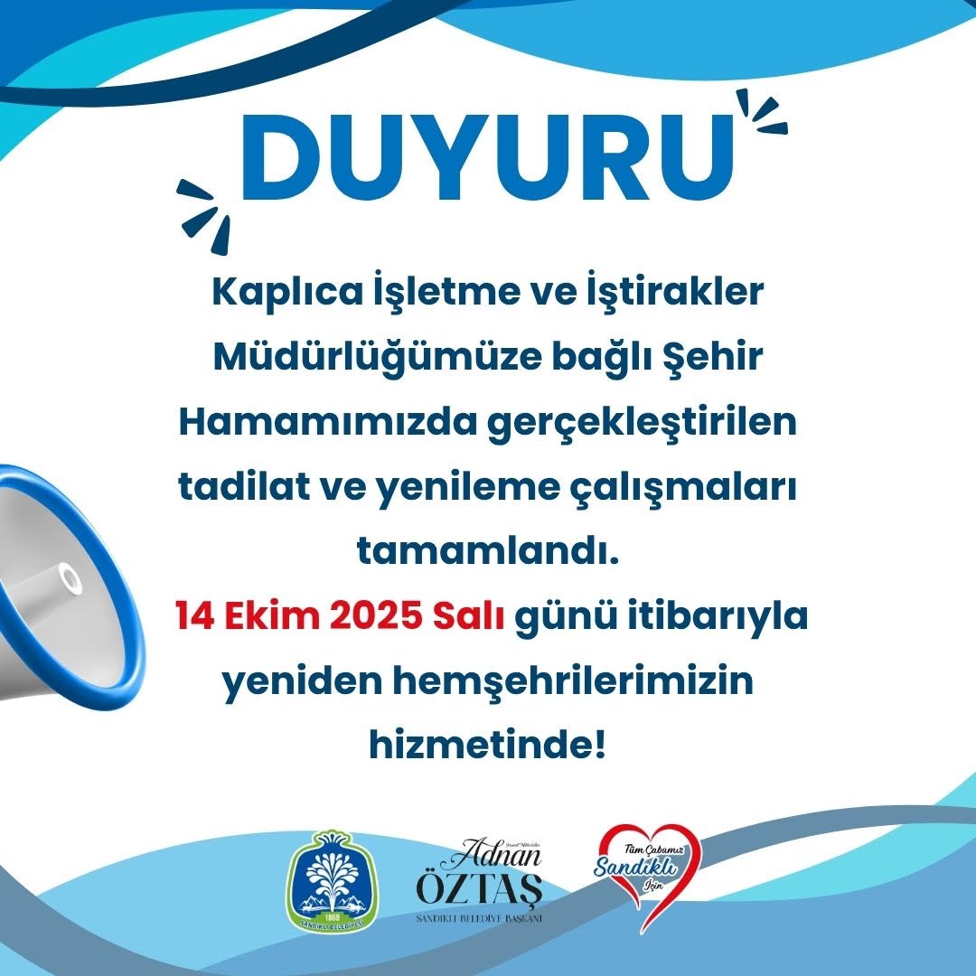 Sandıklı Şehir Hamamı Yenilenerek Hizmete Açıldı