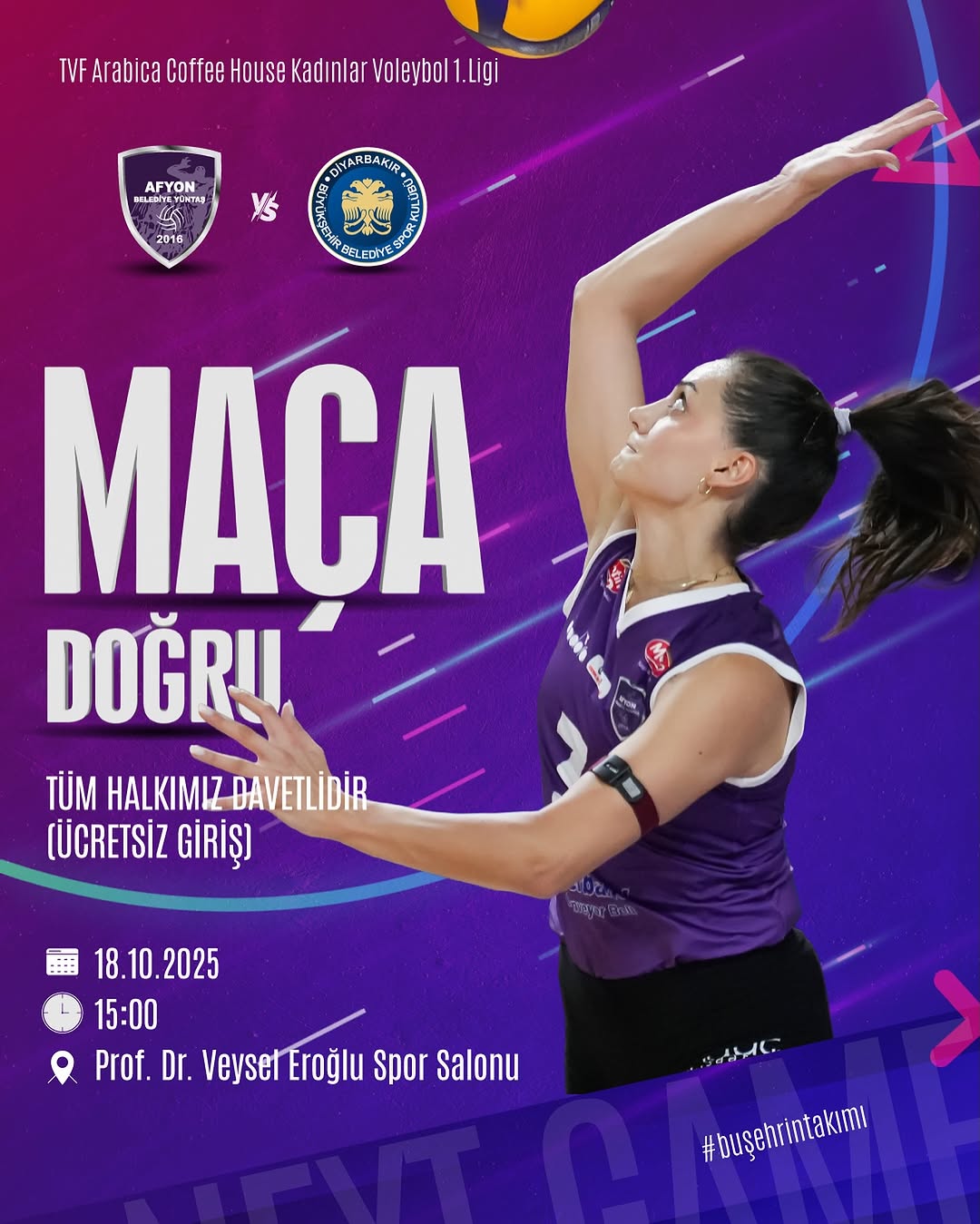 Afyon Belediye Yüntaş Voleybol Takımı, Diyarbakır B.Şehir Bld. Maçına Hazır
