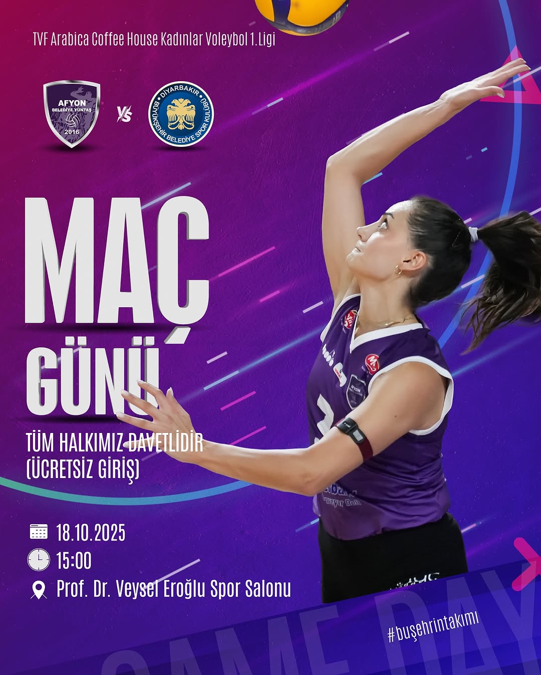 Afyon Belediye Yüntaş, Diyarbakır Maçına Ev Sahipliği Yapacak