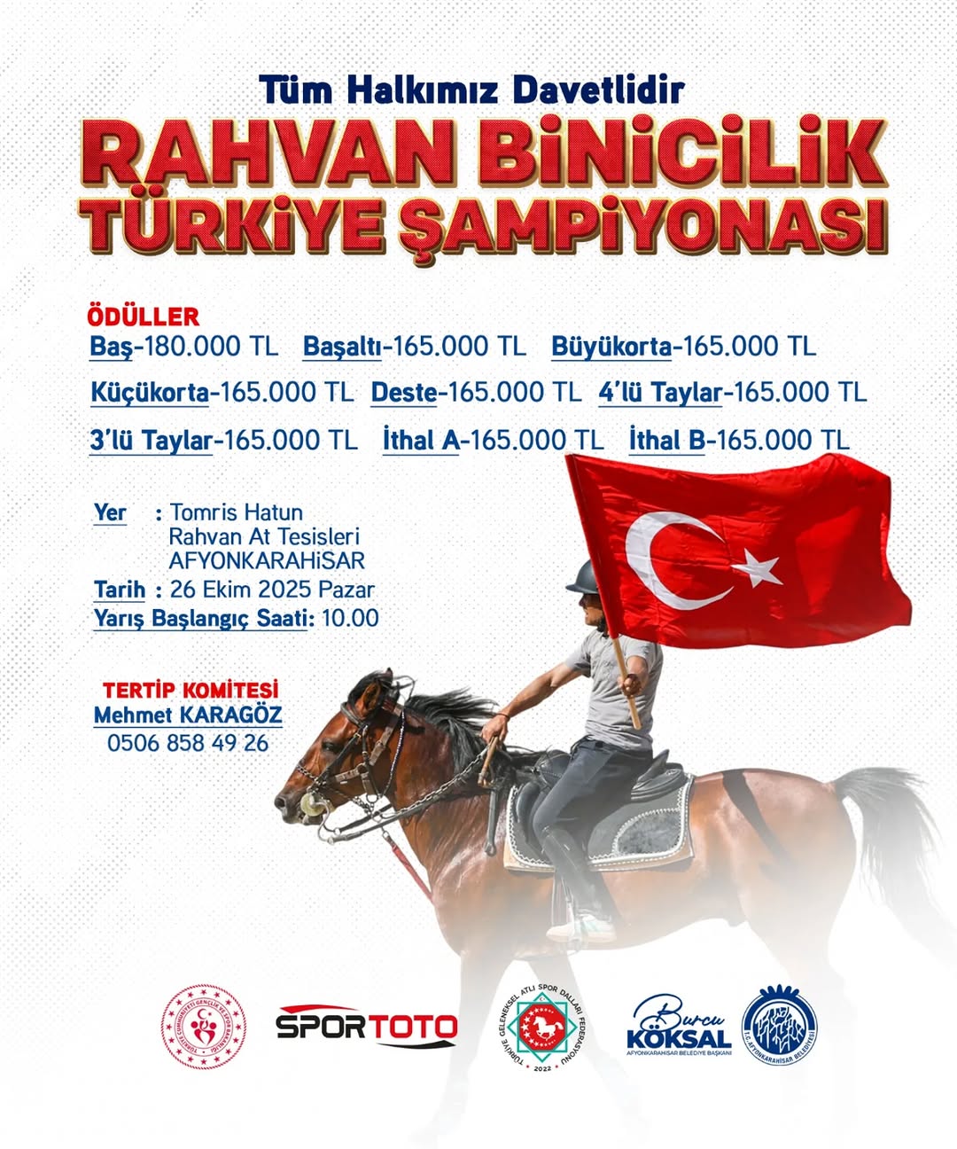 Afyonkarahisar'da Cumhuriyet Bayramı Coşkusu Rahvan Atlarıyla Buluşuyor