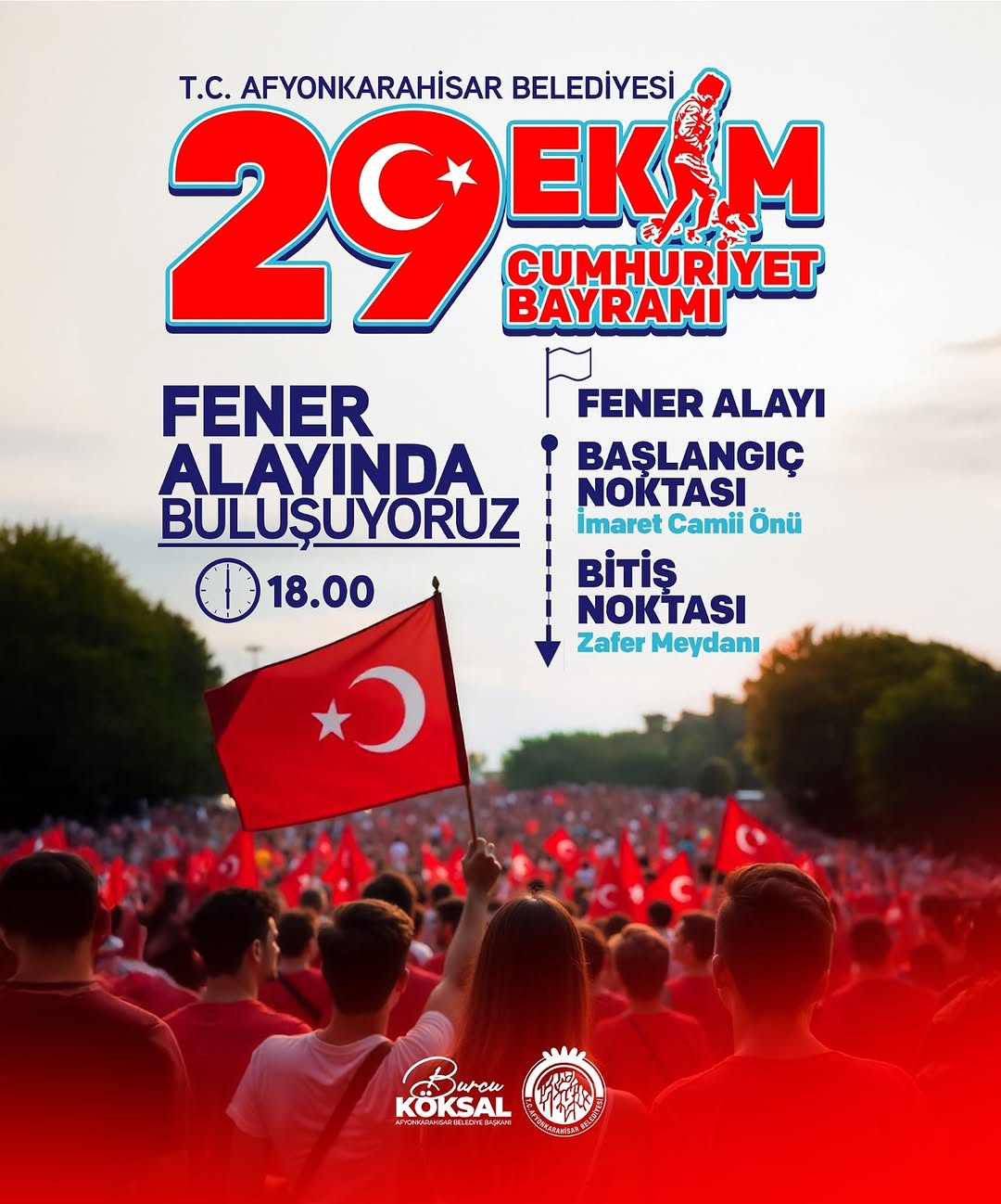 Afyonkarahisar'da Cumhuriyet'in 102. Yılı Fener Alayı ile Kutlanacak